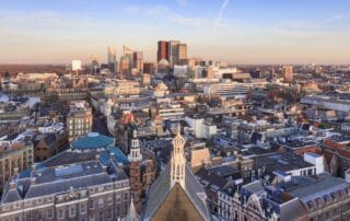 Uitzicht over de binnenstad van Den Haag. Foto © The Hague & Partners/Arjan de Jager